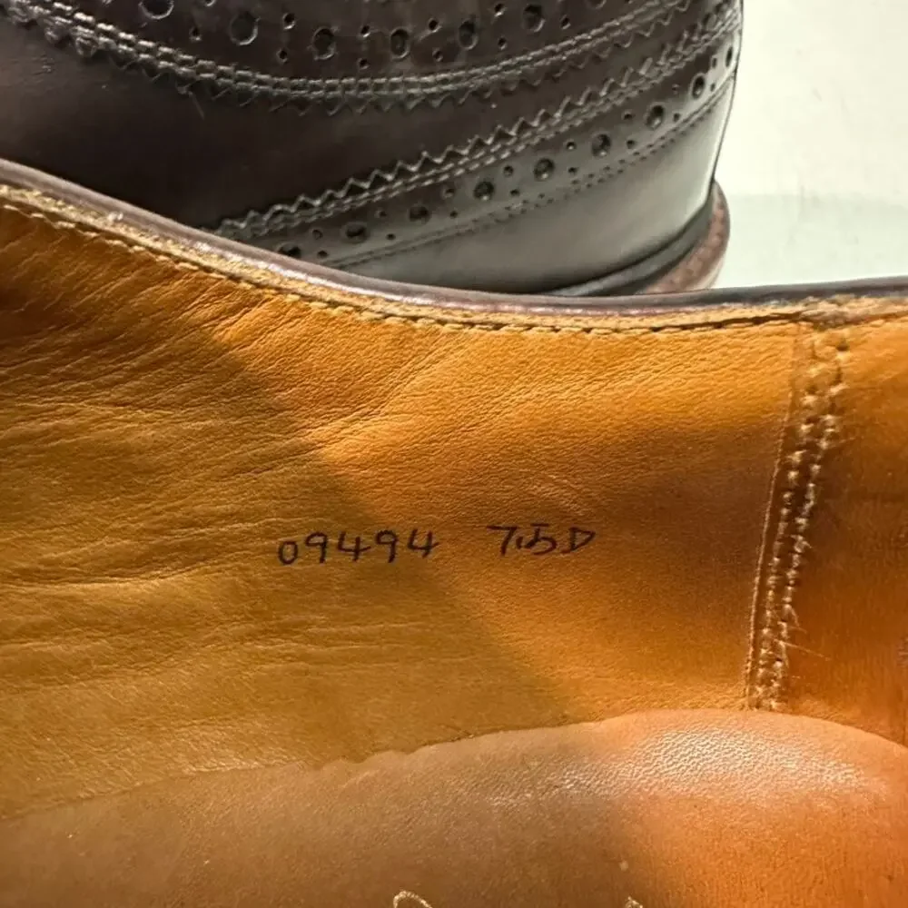 VGUC Grant Stone x J. Crew Ludlow Longwing Wingtip Derby Bench Made Brown 7.5 D